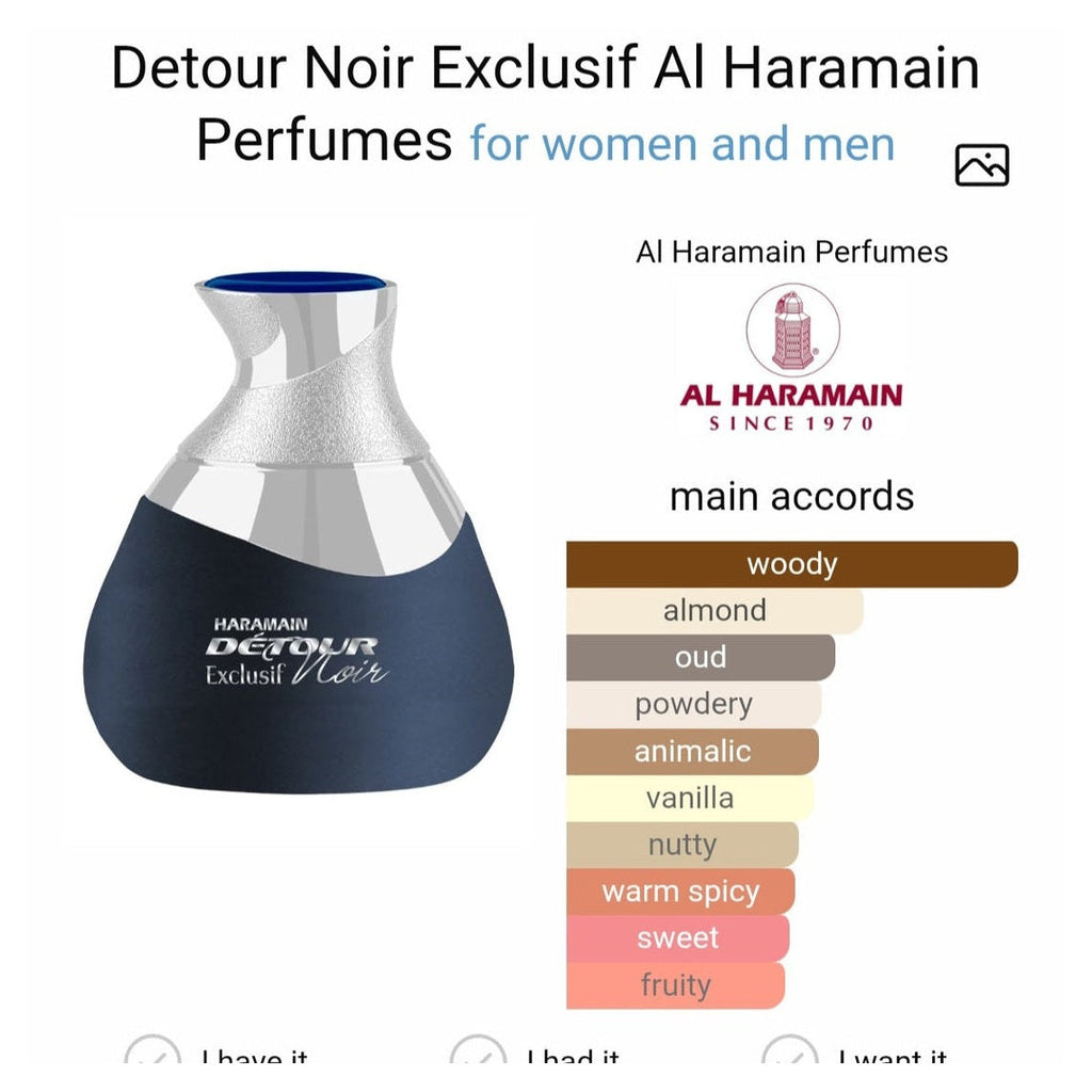 Al Haramain Detour Noir Exclusif edp 100ml - Perfume South Africa