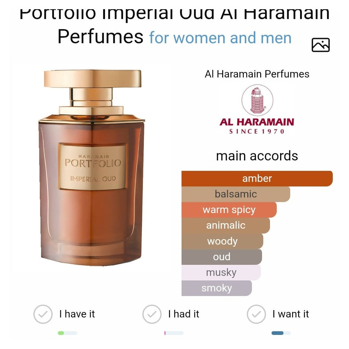 Al Haramain Portfolio Imperial Oud edp 75ml - Perfume South Africa