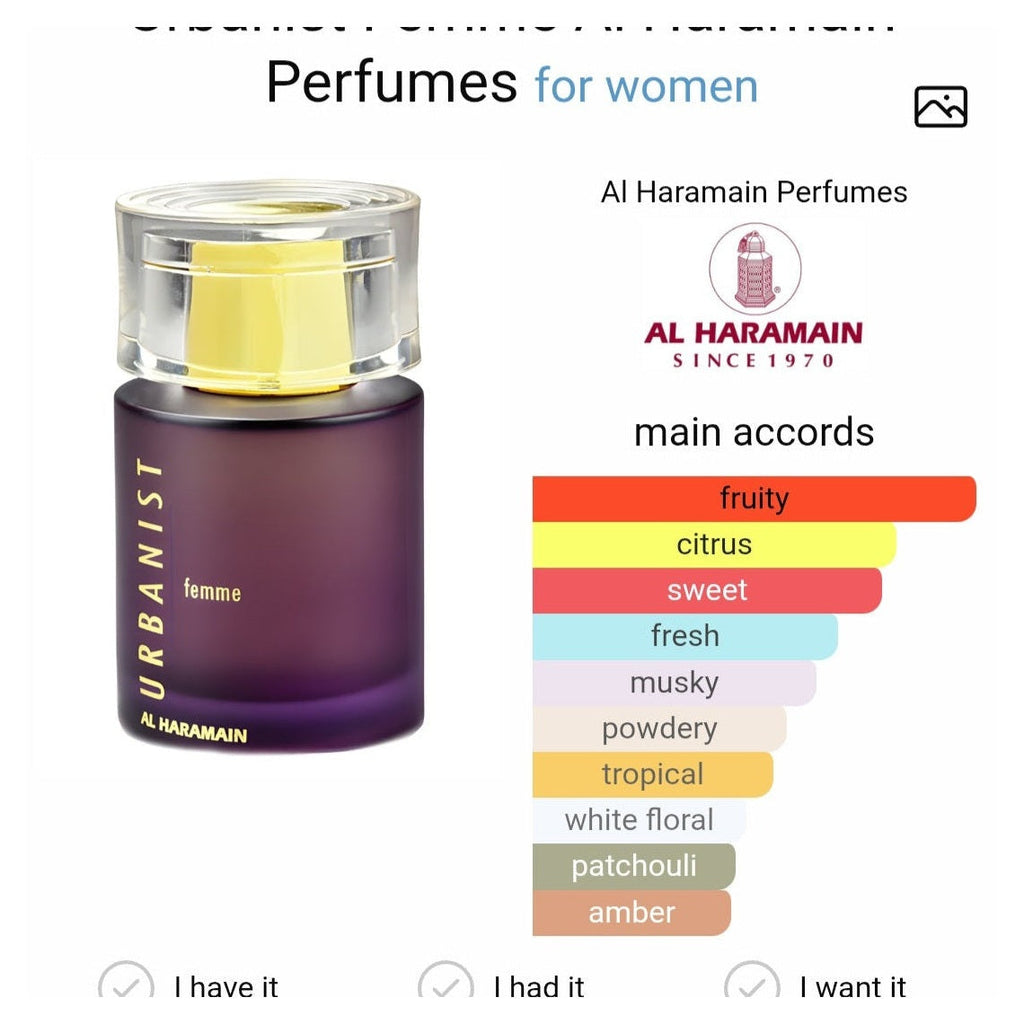 Al Haramain urbanist femme edp 100ml - Perfume South Africa