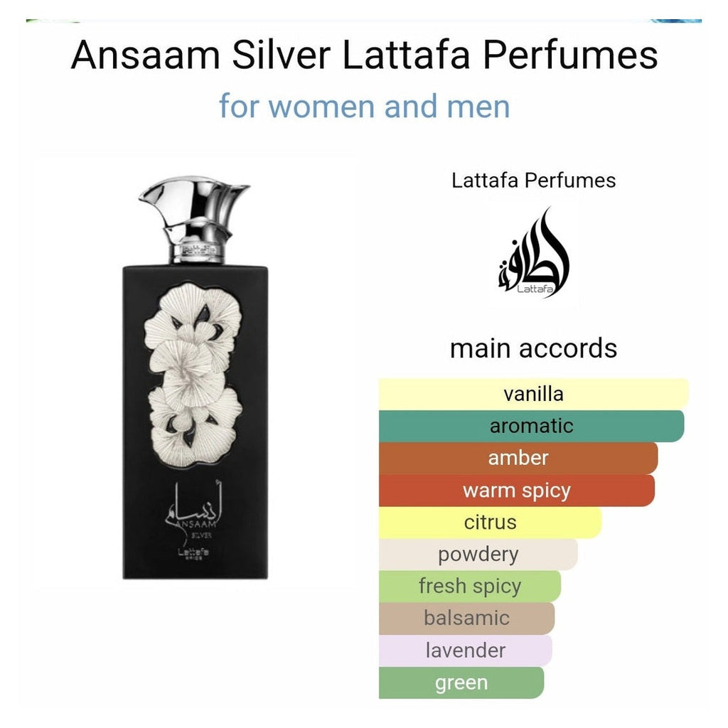 Ansaam Silver Lattafa Perfumes 100ml - Perfume South Africa