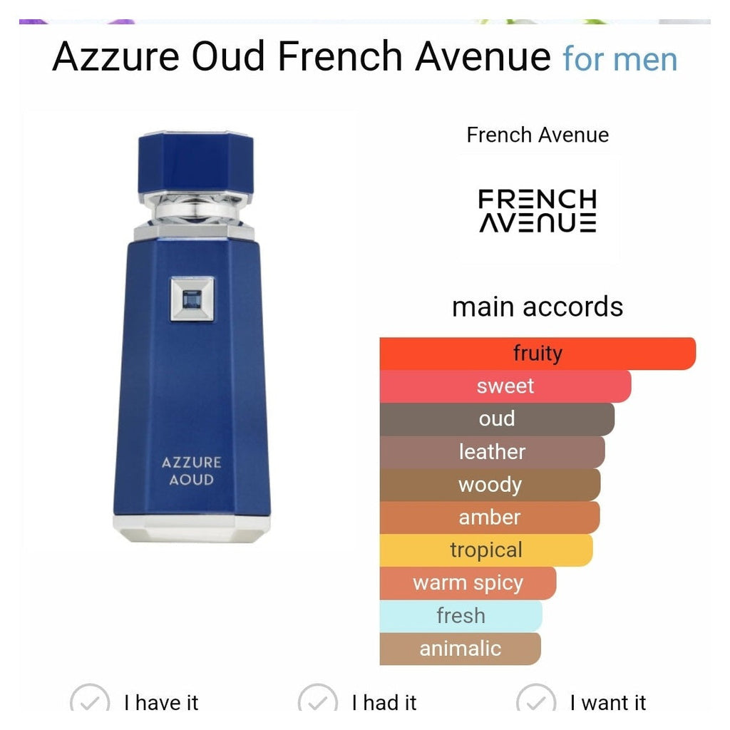 Azzure Oud French Avenue 100ml - Perfume South Africa