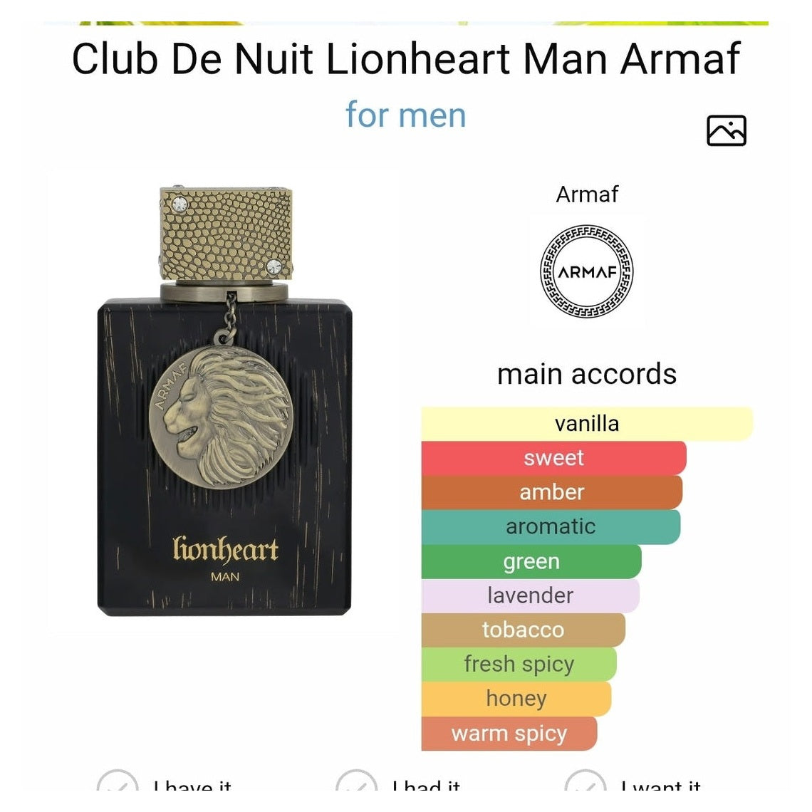 Club De Nuit Lionheart Man edp 100ml - Perfume South Africa