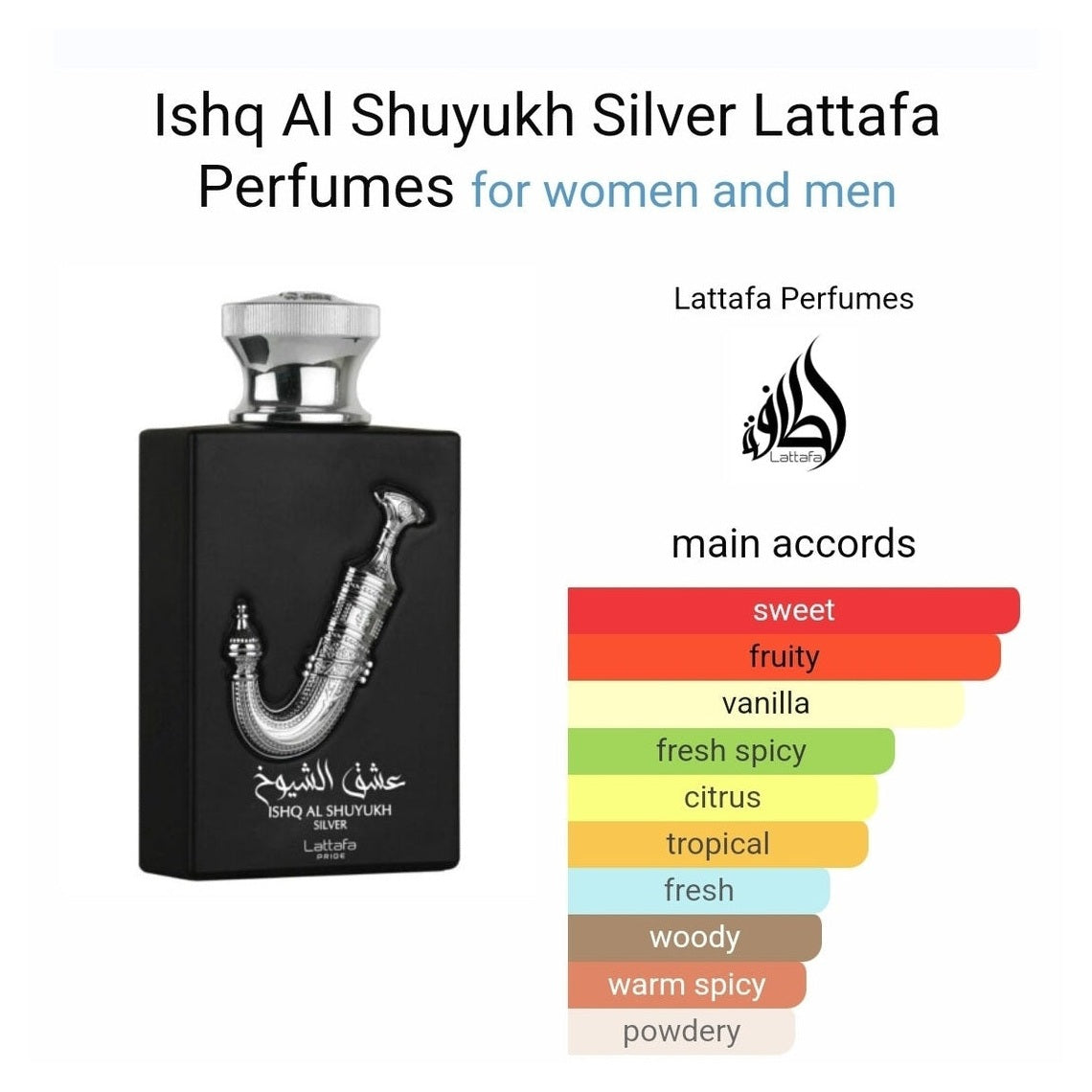 Ishq Al Shuyukh Silver Lattafa Perfumes 100ml - Perfume South Africa